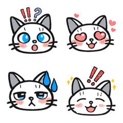 Blue-eyed white cat emoji