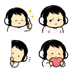 Sleepy Headphone Baby Emoji