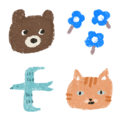 Oil Pastel Style Doodle Emojis