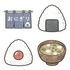 Onigiri Shop Emojis [Hand-Drawn]