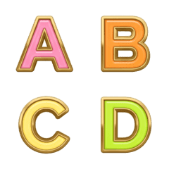 彩虹金框字母數字表情貼