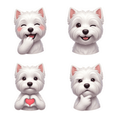 Cute Westie Face Emojis
