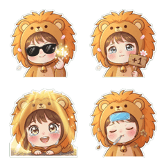 嘻嘻女孩 (獅子) 表情貼 2