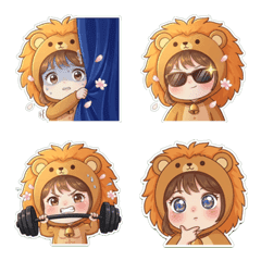 嘻嘻女孩 (獅子) 表情貼 1