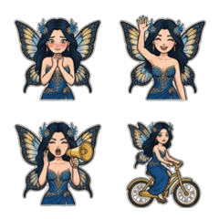 Butterfly Girl Emoji Stickers