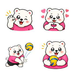 Polar Bear and Soft Volleyball Emoji