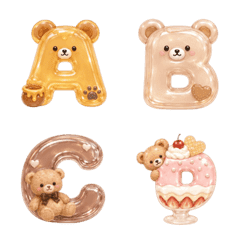 Cute Teddy Bear Alphabet Emoji