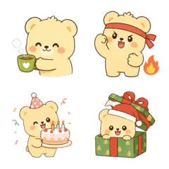 Fluffy Yellow Bear Buddy Stickers