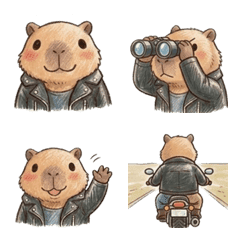 Biker Capybara Emoji