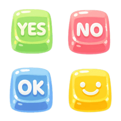 Squishy Gummy Keycap Typography Set