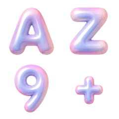 Emoji alphabet number pastel pearl