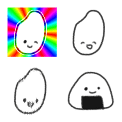 Fun-looking rice emoji