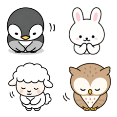 cute bowing animals sticker set Emoji