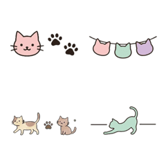 Cat Decorative Line Emoji 40 pieces
