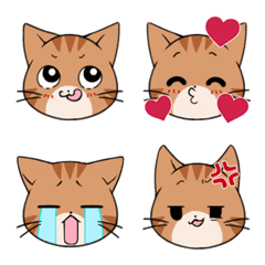 Fluffy and chewy cat Emoji red tabby 03