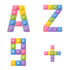 Emoji alphabet number brick colourful