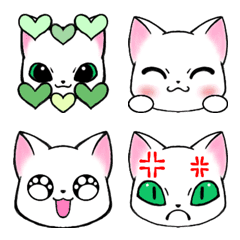 white cat after a long time Emoji