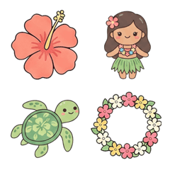 Hawaiian Tropical Emoji 40 pieces