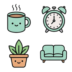 kawaii AI sticker(living)