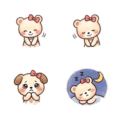Sweet Bow Bear Emoji