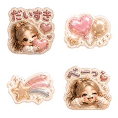 文字ありver.ちゅるんシール絵文字‪♡