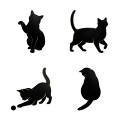 Quiet Black Cat Emoji