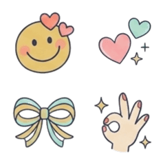 Cute & Daily Pastel Emoji Stamps