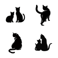 Quiet Time Black Cat Emoji