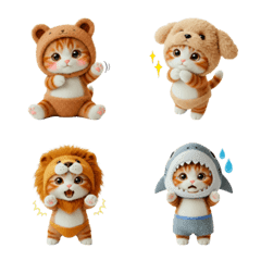 Plush Animal Hat Cats Emoji '26 Mood