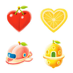Cute Fruit Hearts, Vehicles & Planets