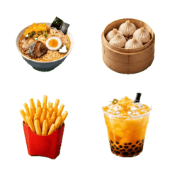 Cute 3D Food Emoji Snack Sticker Pack