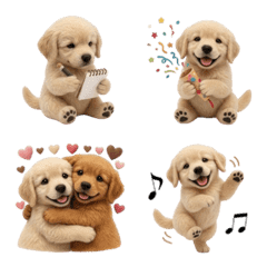 Fabric Daily Fluffy Golden Retriever