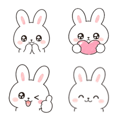 Cute White Rabbit Stickers