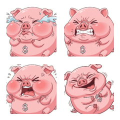 Minimalist Black Grumpy Pig