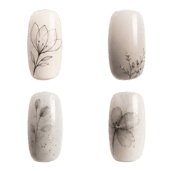 美甲圖鑑｜炭筆霧花系列