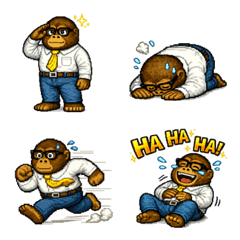 Pixel art style gorilla-father
