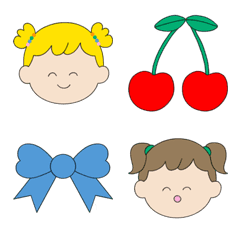 Adorable Kids Faces Boys & Girls Emoji