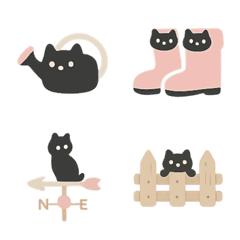 Black Cat Natural Garden Emojis