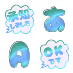 JP alphabet POP simple emoji seal 102