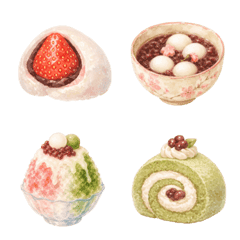 Watercolor Japanese Sweets