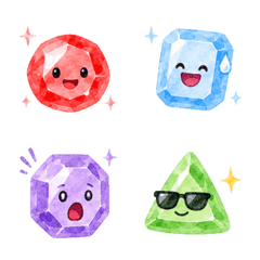 Asobocho Cute Gems: Watercolor Emoji 24