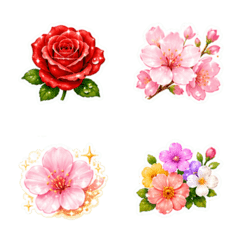 Adult Daily Emoji: 24 Seasonal Flowers