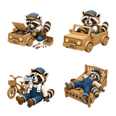 A raccoon living in a cardboard box
