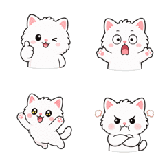 White Cat Daily Emoji.