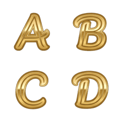 鍍金浮雕字母表情貼