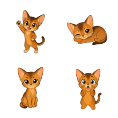 Abyssinian Cat Emoji Pack