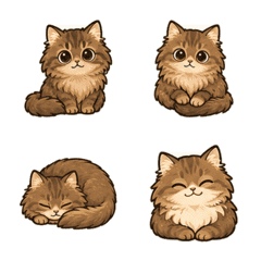 Animated Fluffy Orange Tabby Cat