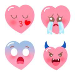 Pink Hearts Daily Expressions Emoji Set