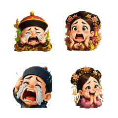 Cute Crying Qing Palace Stickers