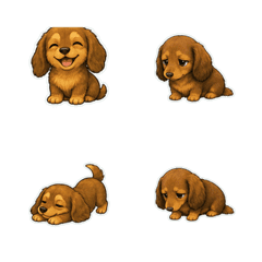 臘腸犬沮喪無字1A